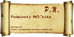 Podwinetz Mónika névjegykártya